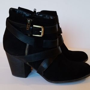 Black suede booties
